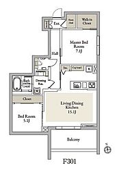 グレース・コート阿佐ヶ谷1 2LDKの間取図画像