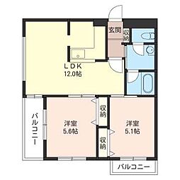 Valley・S 2LDKの間取図画像