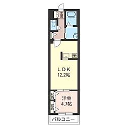 BlancheneigeA 1LDKの間取図画像