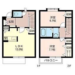 サニーコートひばりが丘2 2LDKの間取図画像