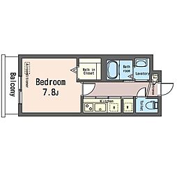 サニーコート 1Kの間取図画像