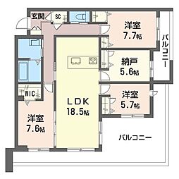 Blancheneige 3SLDKの間取図画像