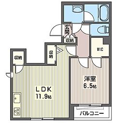 リヒト自由が丘 1LDKの間取図画像