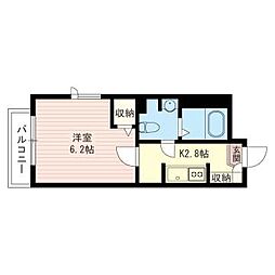西東京ヒルズ 1Kの間取図画像