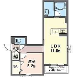 GrandPlume 1LDKの間取図画像