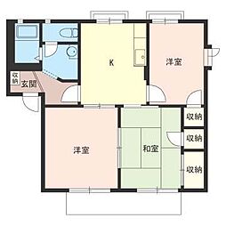 カーサ・ソレイユC 3Kの間取図画像