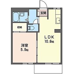 ハイムマルベリ− 1階1LDKの間取り