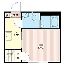 シャーメゾンオカモトイースト 1Kの間取図画像