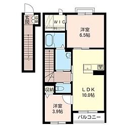 シャーメゾンKai 2LDKの間取図画像