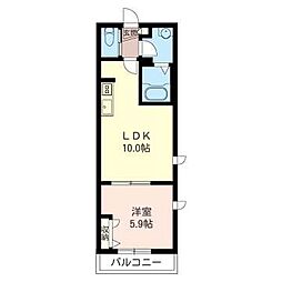 ラ・クレール 1LDKの間取図画像