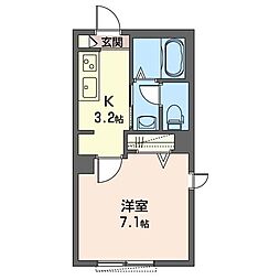 M・セレーノ 1Kの間取図画像
