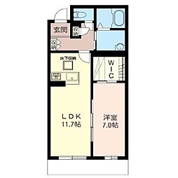 クロシェットn1 1LDKの間取図画像