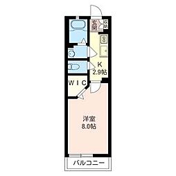 アンソレイエ・ロジュマン笹 1Kの間取図画像