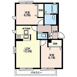 プロヌーブ寿町 2LDKの間取図画像
