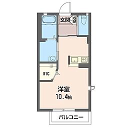 エトワールB ワンルームの間取図画像