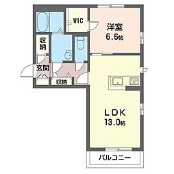 エクラージュ・アビタシオン 1LDKの間取図画像