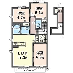 シャーメゾングランツB 3LDKの間取図画像