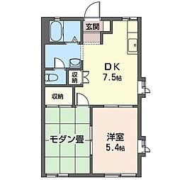 フォレスト小野B 2DKの間取図画像