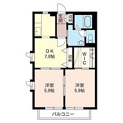 グレース 2DKの間取図画像