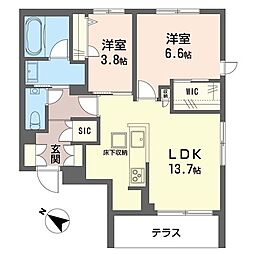 クレイラ戸塚 2LDKの間取図画像