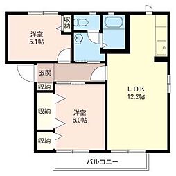ファミール御園A 2LDKの間取図画像