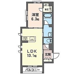 Floraison 1LDKの間取図画像