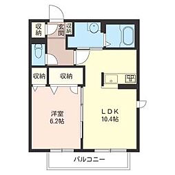 プランドール御園 1LDKの間取図画像