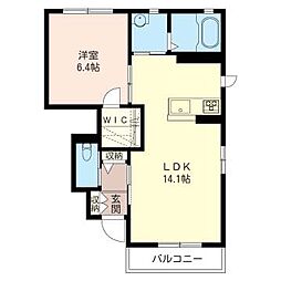 南風F 1LDKの間取図画像