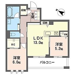 ピアチェーレ 2LDKの間取図画像