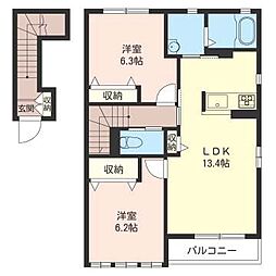 南風F 2LDKの間取図画像