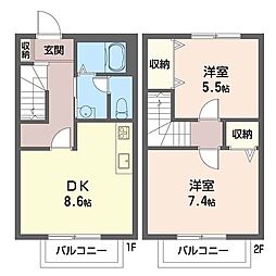 クリプトメリア 2DKの間取図画像