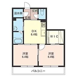 シャルムみのりC3 2DKの間取図画像