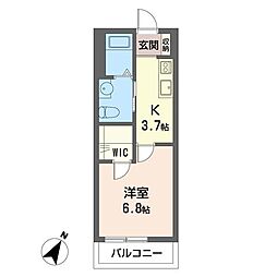 ドマーニアマービレ 1Kの間取図画像