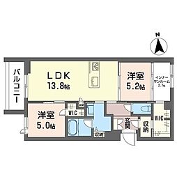 ブルーム アーク 2LDKの間取図画像