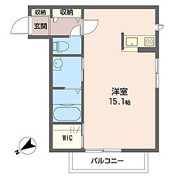 ポルト・ボヌール ワンルームの間取図画像
