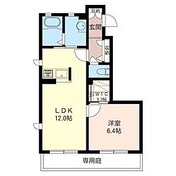 ベルフレアー 1LDKの間取図画像