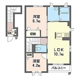 ソリエ 2LDKの間取図画像