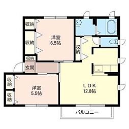 スーバンビラC 2LDKの間取図画像
