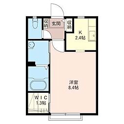 プランドゥール壱番館 ワンルームの間取図画像