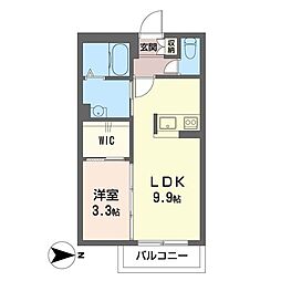 セントルーガ西青木 1LDKの間取図画像