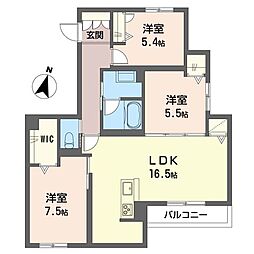 セントリビエII 3階3LDKの間取り