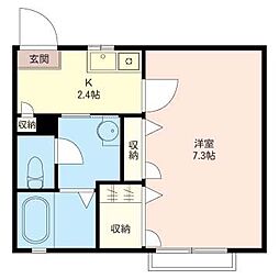 オブロンベルク 1Kの間取図画像