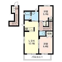 フォレストランドN 2LDKの間取図画像