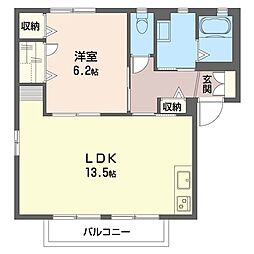 グリーンヒル旭3 1LDKの間取図画像