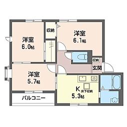 サミータウンE 3Kの間取図画像