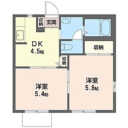 マーキュリー狭山 2Kの間取図画像