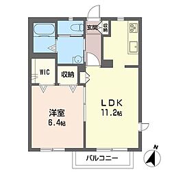 シエル 1LDKの間取図画像