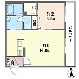 アサンテサーナ 1LDKの間取図画像