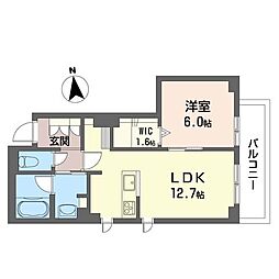 レジステージ 1LDKの間取図画像