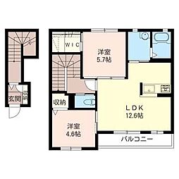 サンハイツ大久保L 2LDKの間取図画像